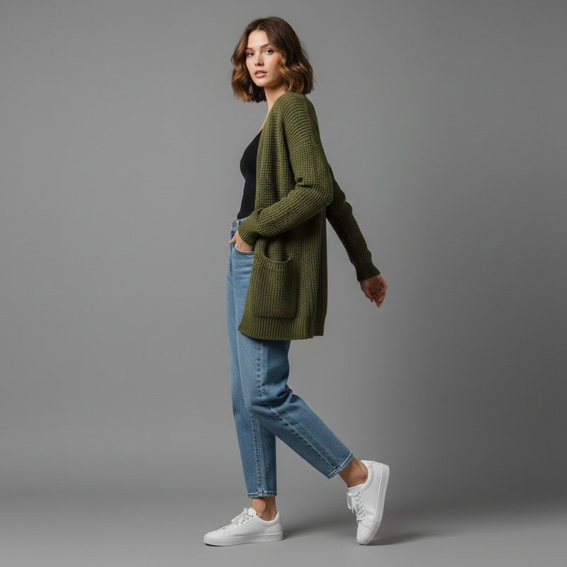 Elegant Women's Cardigan | Versatile Black Cardigan Sweater
