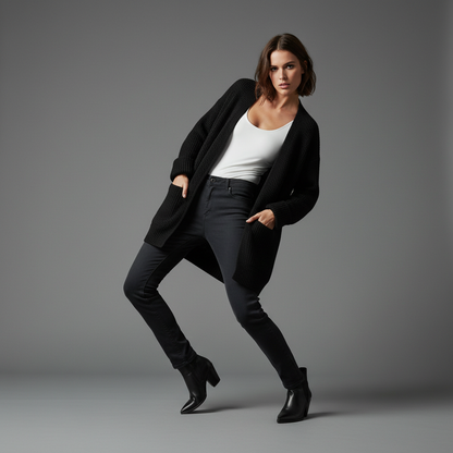Elegant Women's Cardigan | Versatile Black Cardigan Sweater