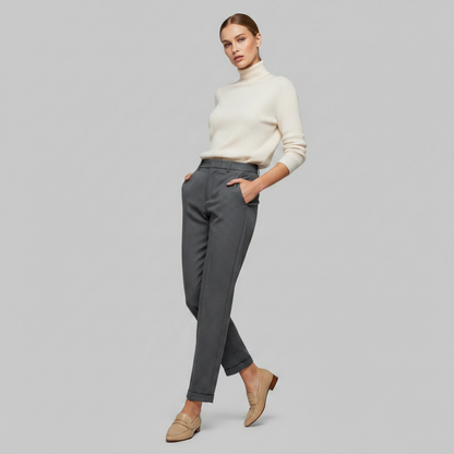 High Waist Women's Suit Trousers | Elegant Office Wear