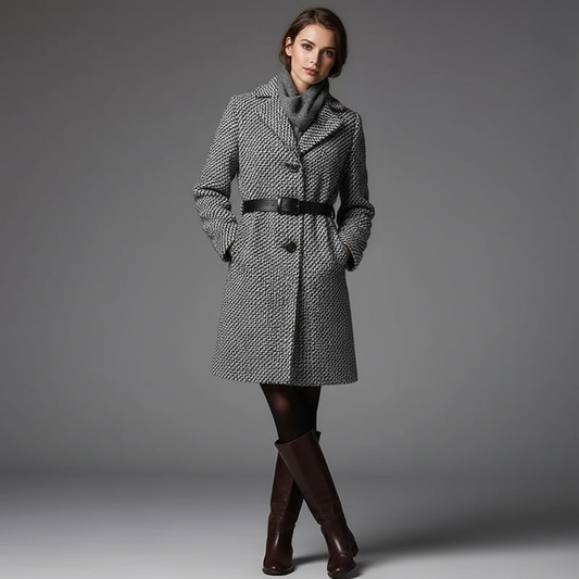 Elegant Long Wool Coat | Women's Winter Coat