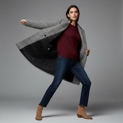 Elegant Long Wool Coat | Women's Winter Coat