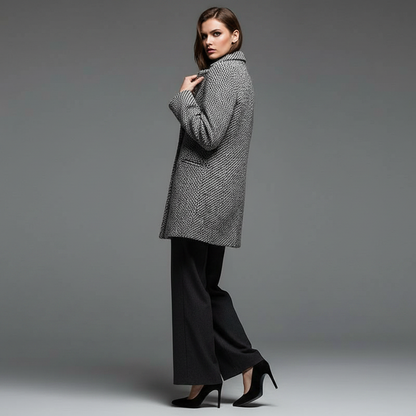 Elegant Long Wool Coat | Women's Winter Coat